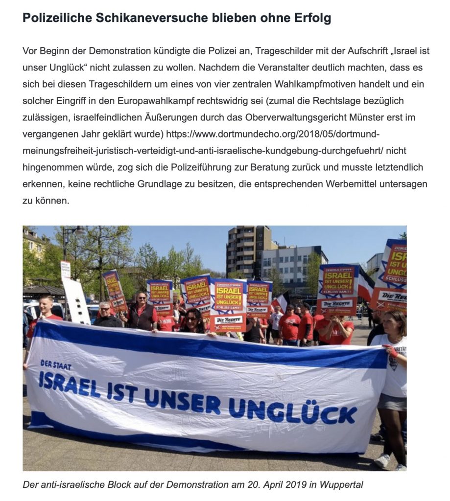 Screenshot: Blog von "Die Rechte - KV Duisburg"; Impressionen aus Wuppertal!