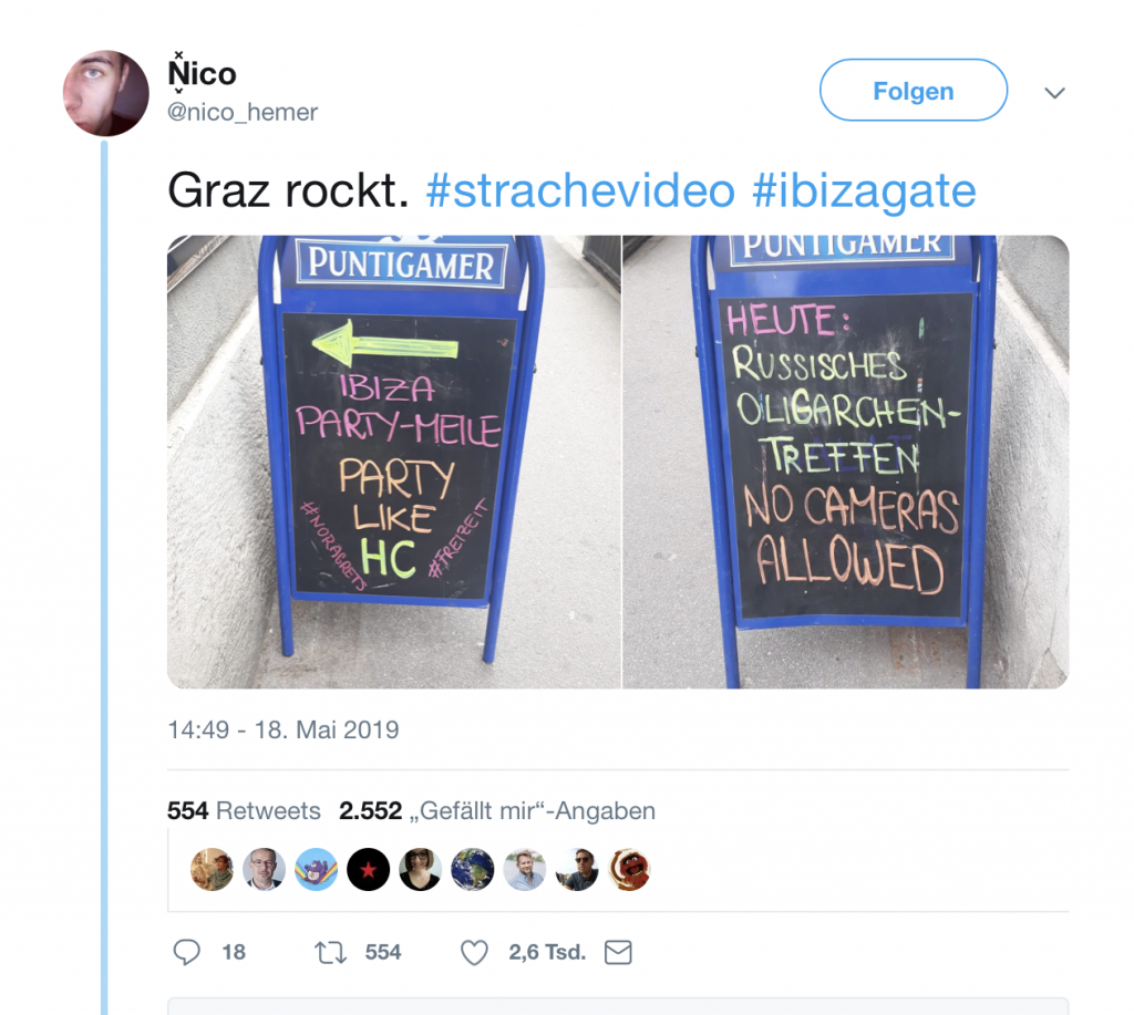 Ibiza-Party: Heute mit russischen Oligarchen; Foto: Screenshot Twitter