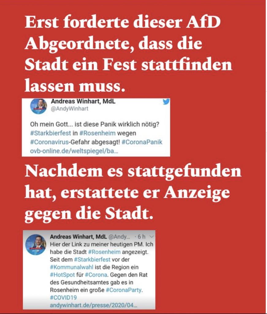 Chaos und Ziellosigkeit bei der AfD; Screenshot Facebookbseite Chemtrailstaffel 47