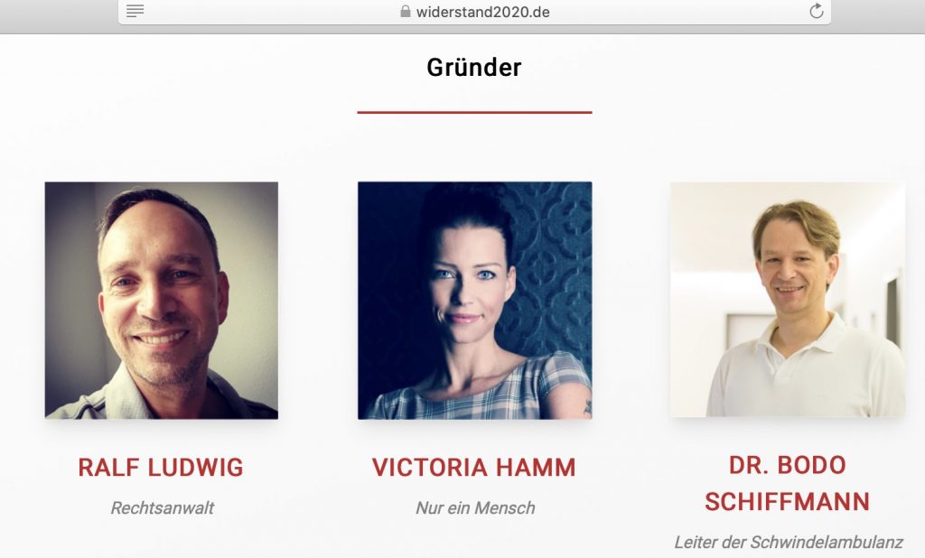 "Nur ein Mensch" - Matrix-Fans bei Widerstand2020; Immerhin! Screenshot widerstand2020.de