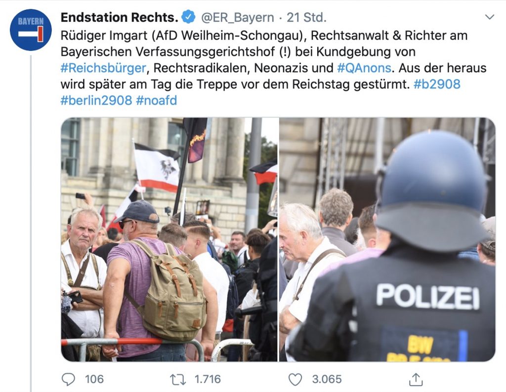 Rüdiger Imgart (AfD) in bester Gesellschaft; Screenshot Twitter