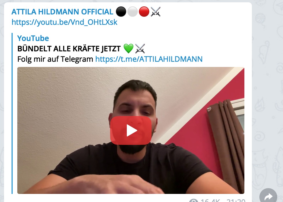 "Bündelt alle Kräfte jetzt"; Screenshot YouTube