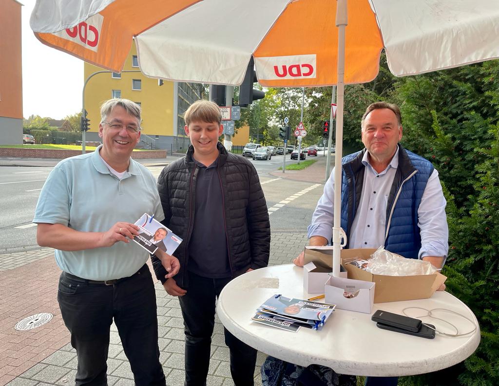 Peter Ibe, Carl-Aurel-Ibe und Thomas Mahlberg: Wahlkampf bis zum Schluss für die CDU in Duisburg